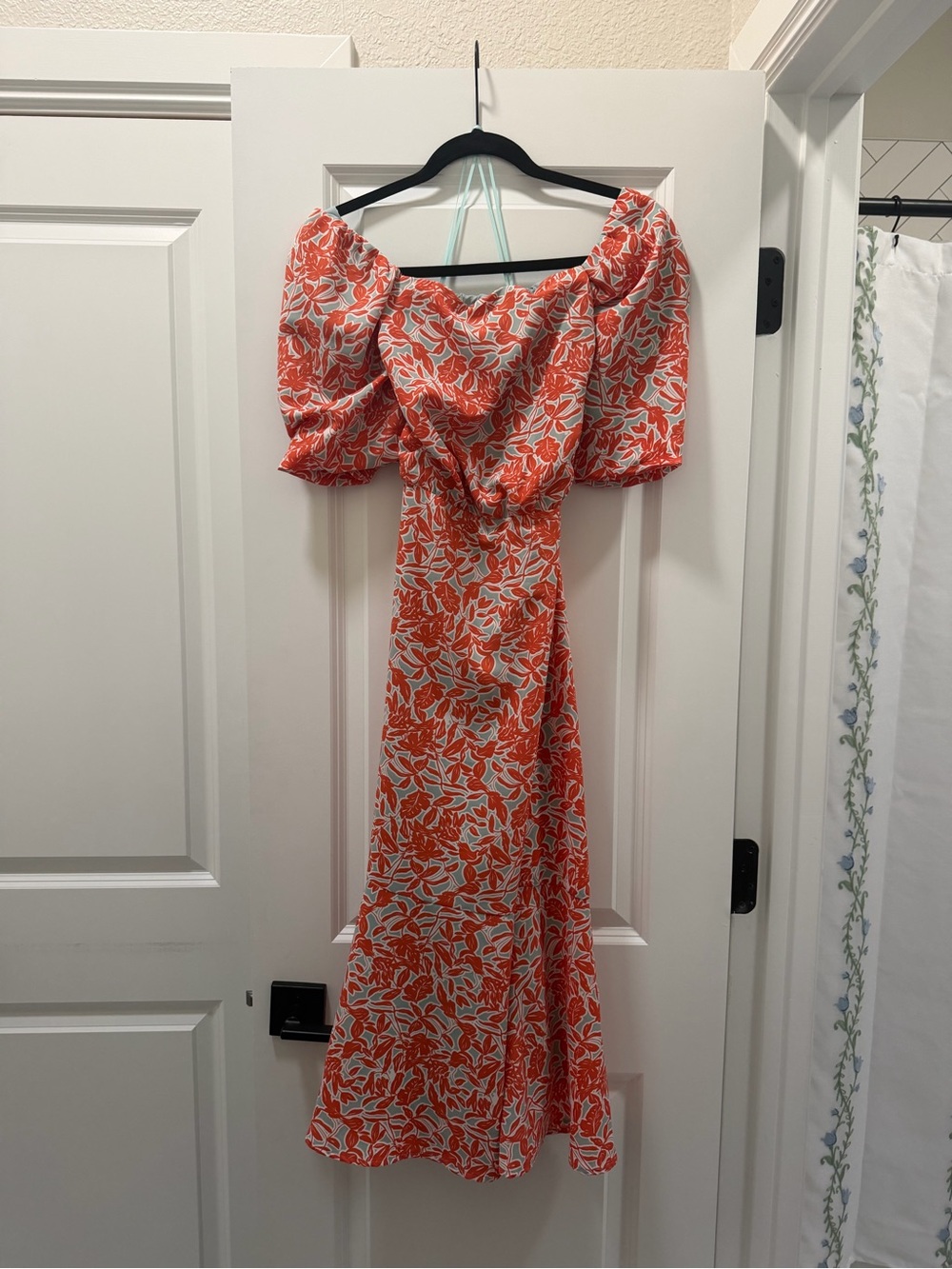 Chelsea 28 Floral Midi Dress in Orange and Teal